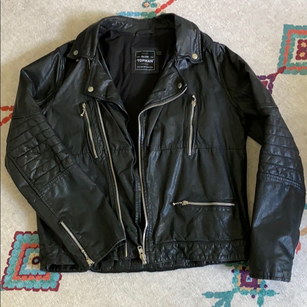 Like New Topman Leather Moto Jacket